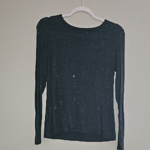 Celebrate Together Sparkle Long Sleeve Green Top!! Sz Small. Great Condition